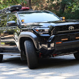 4Runner Light Bars on black 2025 Toyota 4Runner with slim 11in LED grille light bars installed for off-road lighting