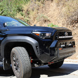 4Runner Light Bar PRO 40in curved LED grille light bar on 2025 Toyota 4Runner TRD Off-Road parked on mountain road
