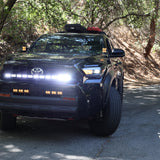 4Runner Light Bar on black 2025 Toyota 4Runner PRO curved 40in LED grille mount lighting on forest road