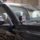4Runner Ditch lights dual color LED installed on 2025 Toyota 4Runner driver side hood mount
