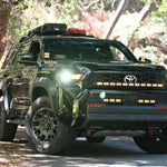 4Runner Ditch lights on 2025 Toyota 4Runner PRO with dual color amber DRL ditch lighting driving on forest road
