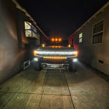 Hummer EV ditch lights PRO 2022+ showcase on a GMC Hummer EV with low-profile, adjustable ditch lights and powder-coated metal bracket