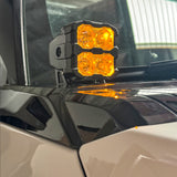 Hummer EV ditch lights PRO 2022+ on side mirror with adjustable alignment, low profile, powder-coated metal bracket