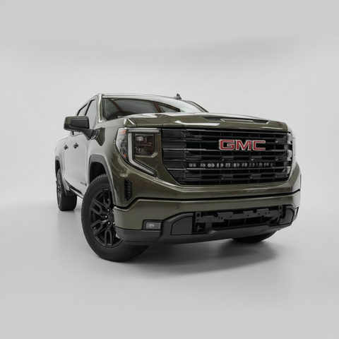 2023+ GMC Sierra 1500 Light Bar PRO single 40in front view showing adjustable rail mount on Sierra 1500 pickup