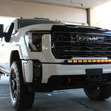 GMC Sierra HD light bar - 40in curved PRO LED integrated light bar for 2024+ GMC Sierra 2500/3500HD, fits AEV bumpers, slim grille design