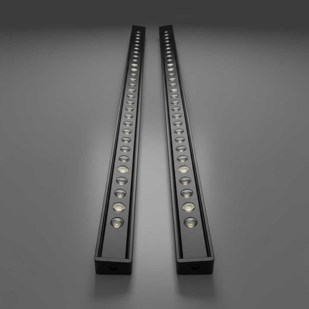 2025 2026 GMC Yukon Dual 40s slim LED light bars kit shown for grille mount under GMC logo