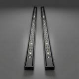 2025 2026 GMC Yukon Dual 40s slim LED light bars kit shown for grille mount under GMC logo