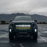 GMC Yukon dual 40in PRO light bars mounted behind the grille, fits SLE/SLT/AT4/Denali trims