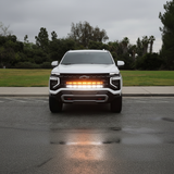 2025+ Chevrolet Suburban showcasing dual 40s light bars with bright LEDs for enhanced visibility, featuring Suburban Light Bars.