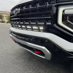 Suburban LightBar on 2025+ Chevrolet Suburban front grille with 40in light bar, fits LT/LS/Z71/RST/High Country/Premier, rail-mount bracket design
