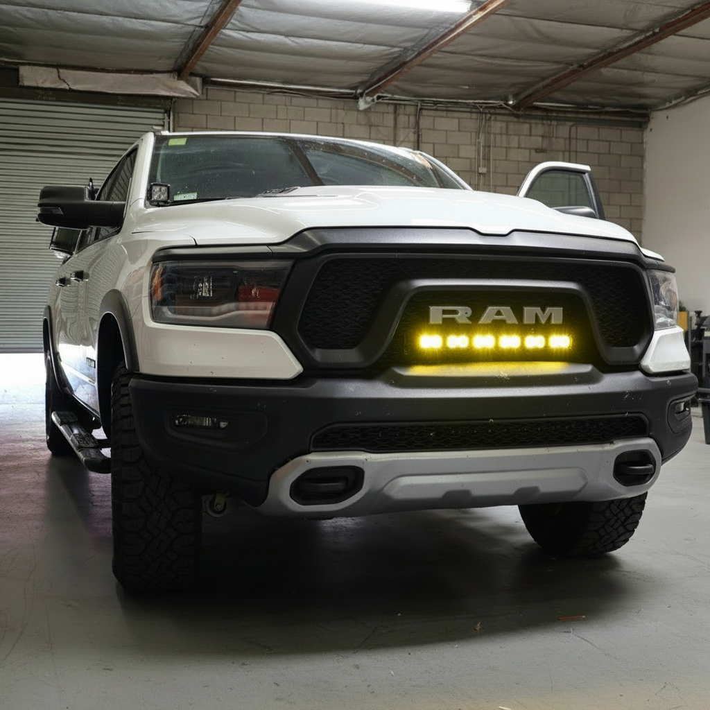 2019+ RAM 1500 Rebel 23in PRO curved LED light bar, white and amber product image