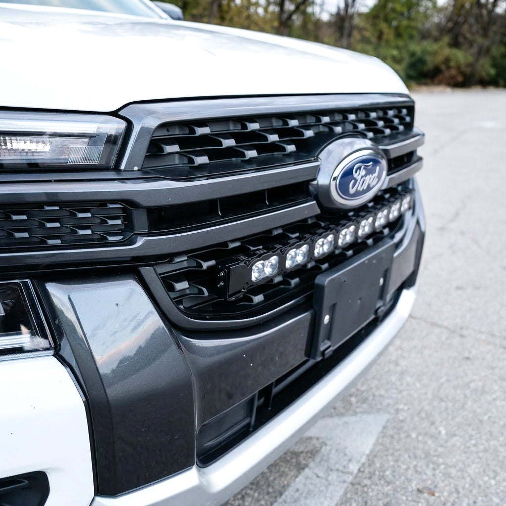 30-inch PRO LED light bar in the Ford Ranger grille without blocking radiator airflow