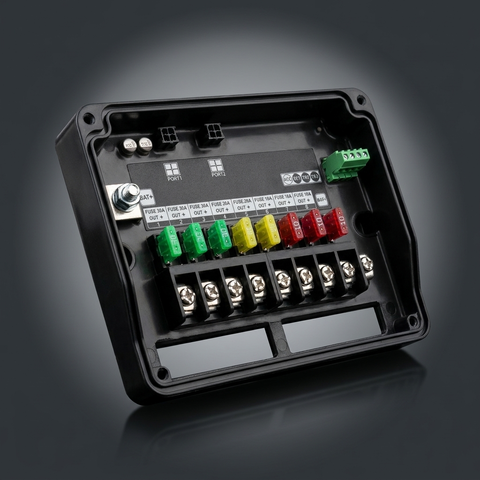 M&R Automotive Wireless 8-Switch Harness 2.0 with die-cast aluminum weatherproof control box