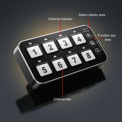 M&R Automotive Wireless 8-Switch Harness 2.0, 8-circuit control box and wireless controller