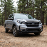 2021-2026 Honda Ridgeline passenger-side front three-quarter with the 30in SLIM light bar switched off