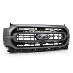 2021-2023 Ford F150 grille with dual 30in LED light bars mounted behind it, bolt-on kit shown on white background