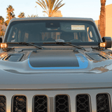 Jeep Wrangler ditch lights for JL 2017+ — two light pods included; dual-function LED white and amber lights on a JL Wrangler with / without mount brackets