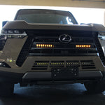 Lexus GX550 light bar for 2024+ models on front grille with dual bars and amber LEDs