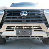 Lexus GX550 lightbar 2024+ 30in Light Bar visible on the front of a beige 4x4 SUV, installed behind lower grille, GX550 models compatibility LX GX550 Premium Luxury Overtrail