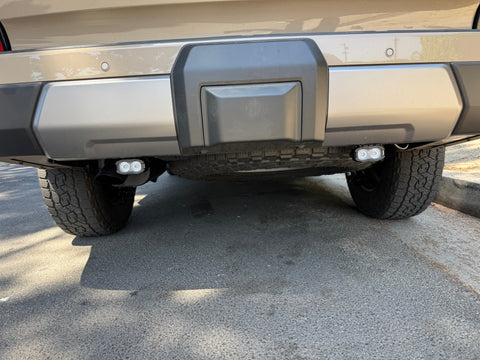 Lexus GX550 Reverse light kit - pair of white LED pods with amber or red backlight installed on rear bumper (fits 2024-2026 GX550 Premium/Luxury/Overtrail)