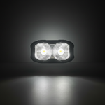 M&R Automotive reverse light LED pod, front-on view with white LEDs fully illuminated