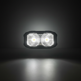M&R Automotive reverse light LED pod, front-on view with white LEDs fully illuminated