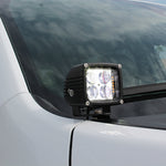 RAM 1500 dual-color ditch lights, white LED with amber DRL backglow on a 2025+ RAM 1500