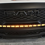 RAM REBEL lightbar on 2025 RAM 1500 Rebel — curved PRO LED bar integrates with factory bumper, slim built-in look, bolt-on installation