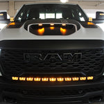 RAM REBEL lightbar fits 2025-2026 RAM 1500 Rebel; curved PRO LED light bar follows bumper curvature, slim built-in look, bolt-on with no drilling