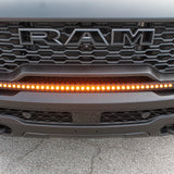 RAM RHO Lightbar 40in Slim on 2025+ RAM 1500 RHO - curved light bar follows bumper curvature, slim built-in look, black powder-coated bracket, no drilling