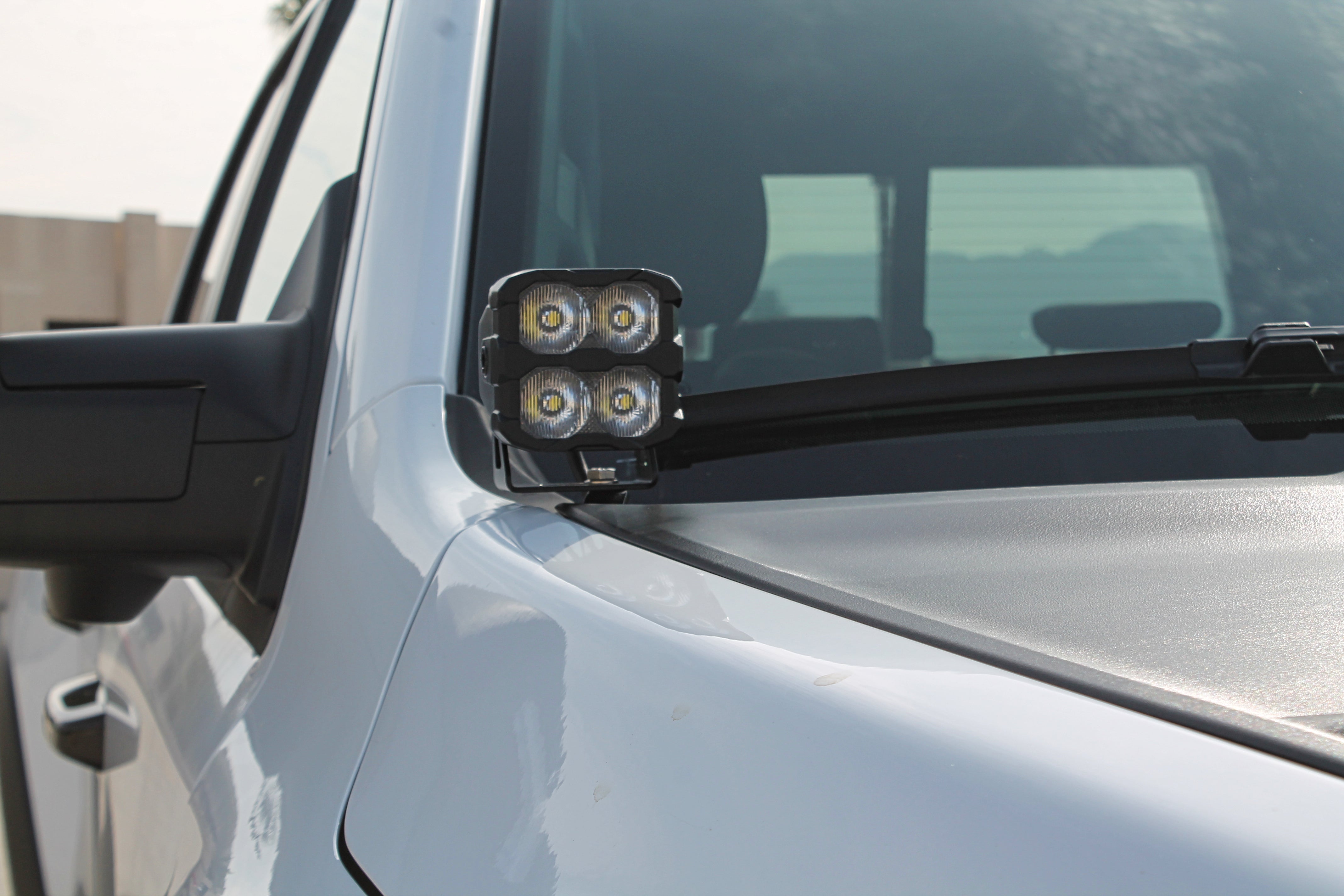 RAM RHO Ditch Lights - PRO 2025+ on RAM 1500 with dual white LED and amber DRL backglow for RAM RHO Ditch Lights