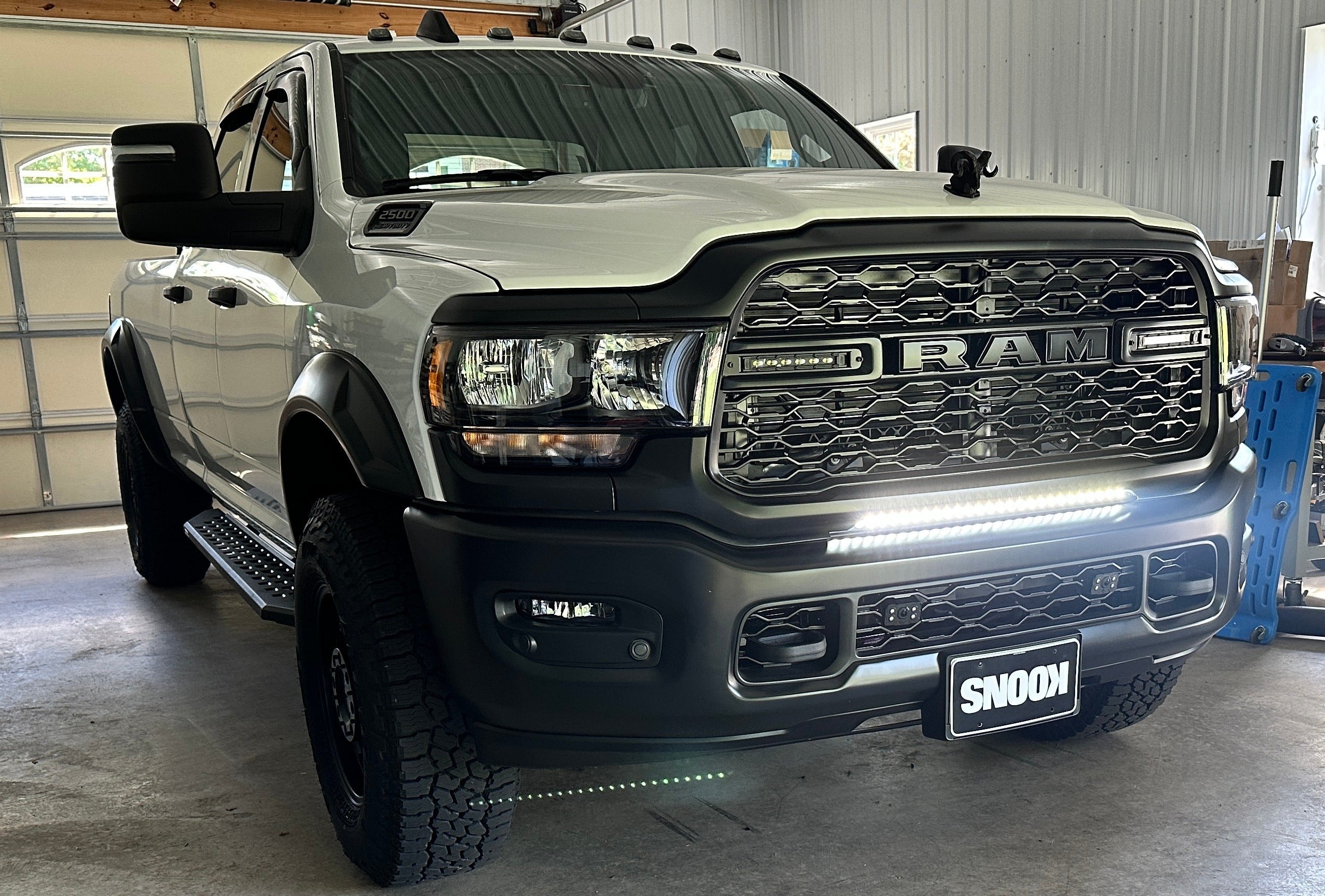 2019-2024 RAM 2500/3500 30in off-road LED light bar shown in white