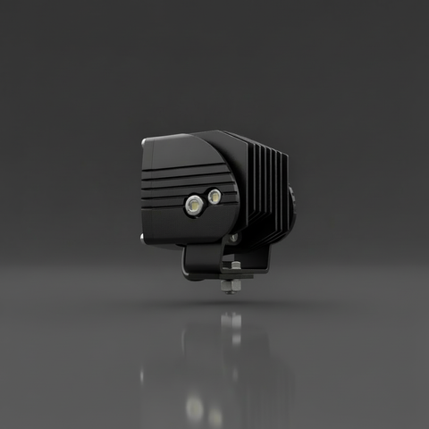 Side profile of compact dual color LED pod for 2025+ RAM 2500 3500 Ditch Lights mounting