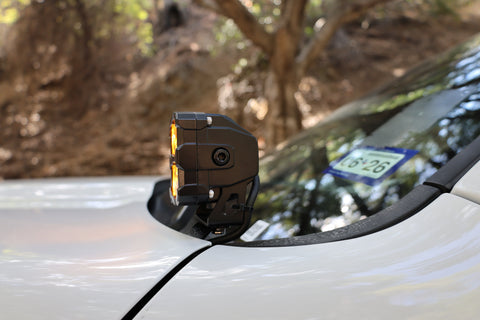 2025+ RAM 2500 & 3500 Ditch Lights PRO dual-color amber DRL pod mounted on driver-side hood