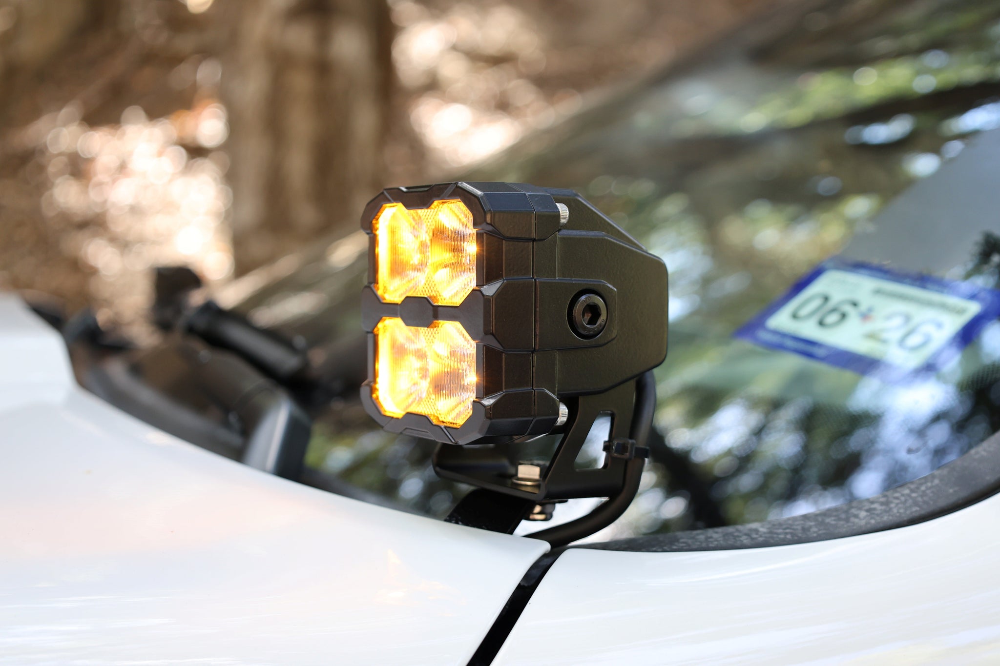 2025+ RAM 2500 & 3500 Ditch Lights PRO dual color amber DRL mounted on driver side cowl for off-road visibility