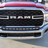 RAM 2500 3500 HD 40in Light Bar PRO curved LED installed on 2019-2024 RAM HD front bumper and grille
