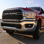 RAM 2500 3500 HD 40in Light Bar curved LED PRO mounted in factory bumper opening on 2019-2024 RAM truck front view