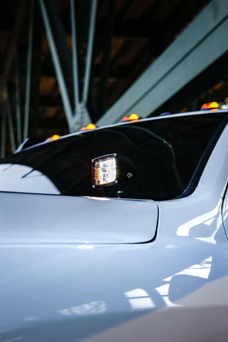 2025+ RAM 2500 3500 Ditch Lights dual color LED ditch light mounted on driver side A-pillar