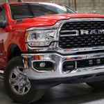 RAM 2500 lightbar Bumper Light kit installed on 2019-2024 RAM 2500 lower grille with LED light pods