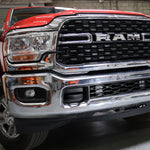 RAM 2500 lightbar Bumper Light kit installed in lower grille on 2019-2024 RAM 2500 front bumper with LED pods