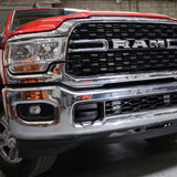 RAM 2500 lightbar Bumper Light kit installed in lower grille on 2019-2024 RAM 2500 front bumper with LED pods