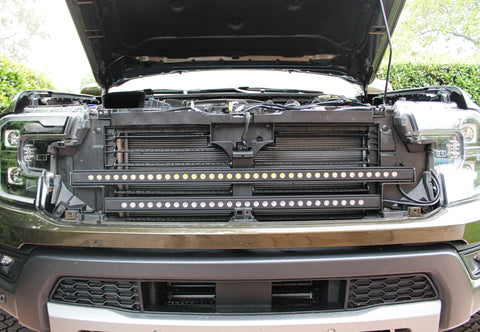 2024 ford ranger raptor grille off and led light bars installed