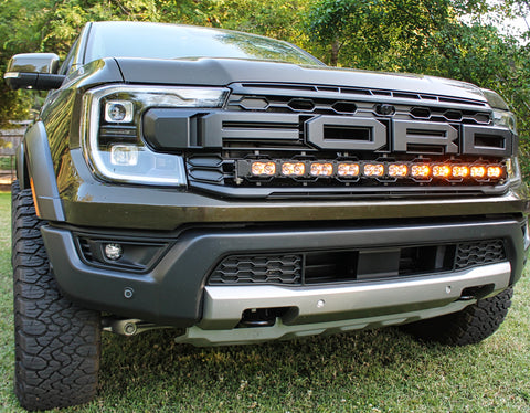 2024 ford ranger raptor front of grille LED light bar amber DRL for off roading