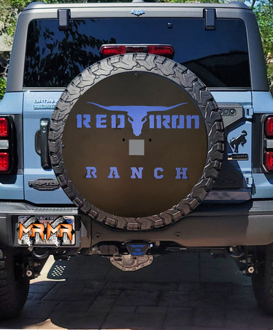 2021 Ford Bronco Rear Tire cover plate with custom words - M&R Automotive