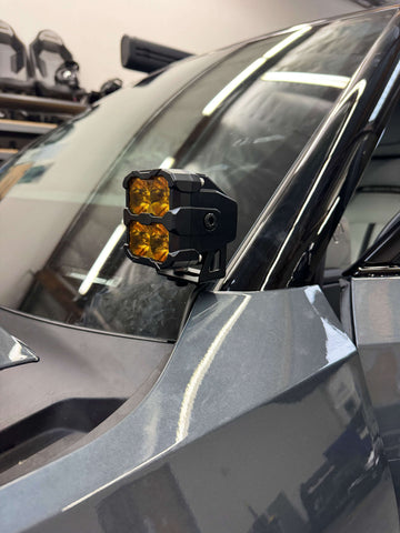 up close view of ditch light on the rivian by mandr automotive