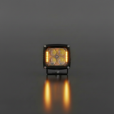 Dual-color Silverado 1500 ditch lights cube pod with amber DRL backglow for 2022-2026 Chevy Silverado 1500 trucks