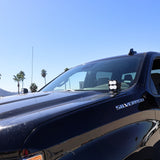 Silverado 1500 ditch lights PRO dual color ditch light pods mounted on 2022+ Chevrolet Silverado 1500 black truck