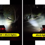 2019+ Mercedes Sprinter ditch lights only vs ditch lights plus 40in SLIM light bar, night light output comparison