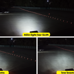 2019+ Mercedes Sprinter 40in SLIM light bar beam pattern vs factory high and low beams in an open lot