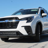 Subaru Ascent SLIM light bar, front view on a white SUV, no-drill bolt-on kit for 2019-2026 Ascent
